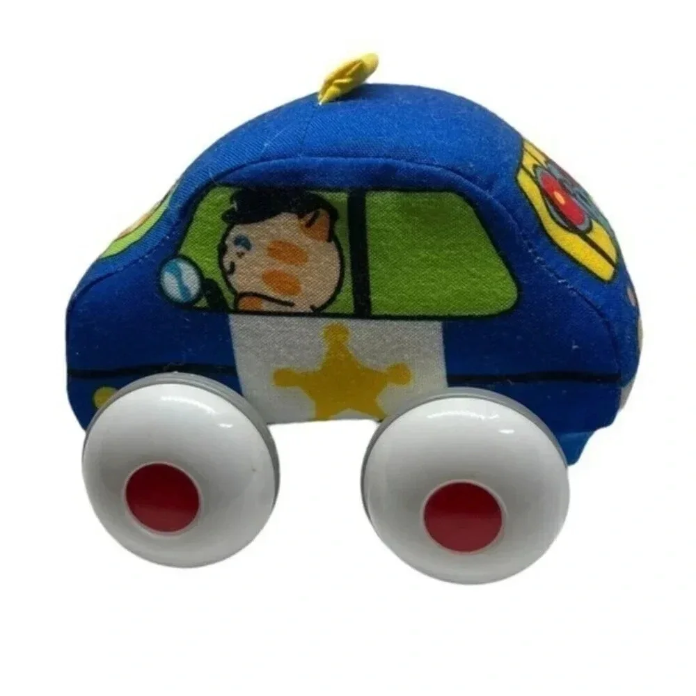 Melissa & Doug K's Kids Pull-Back Town Vehicles Soft Cloth Rolling Cars Cops Bus